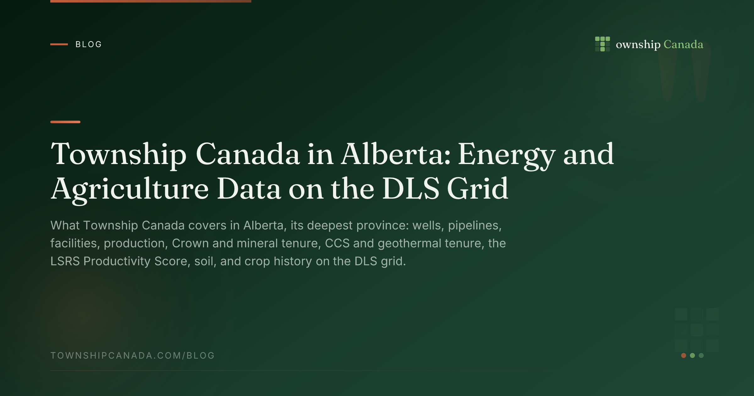 Township Canada in Alberta: Energy and Agriculture Data on the DLS Grid ...