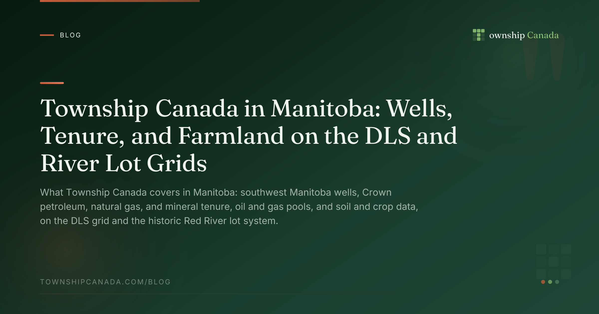 Township Canada in Manitoba: Wells, Tenure, and Farmland on the DLS and ...
