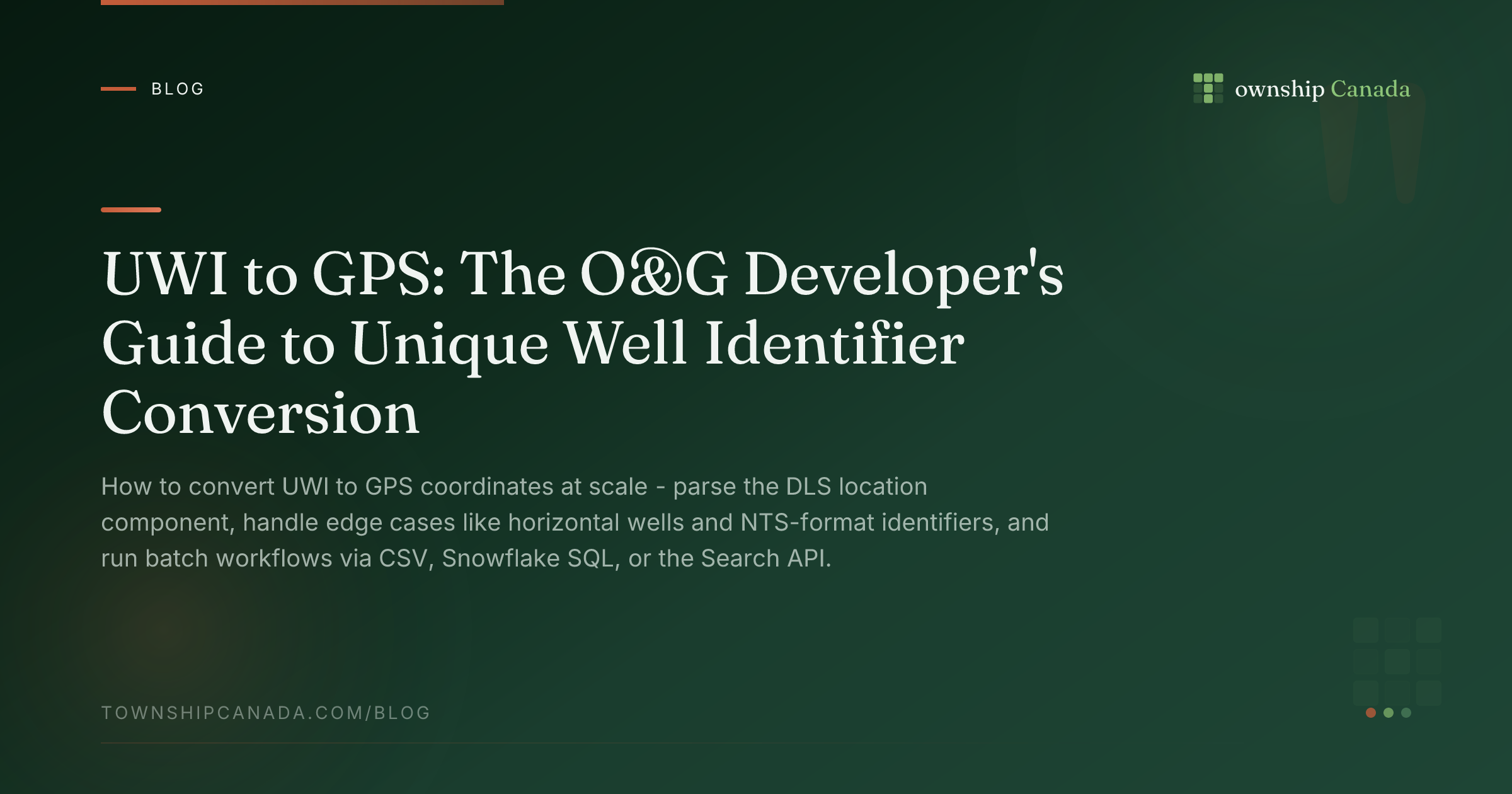 UWI to GPS: The O&G Developer's Guide to Unique Well Identifier ...