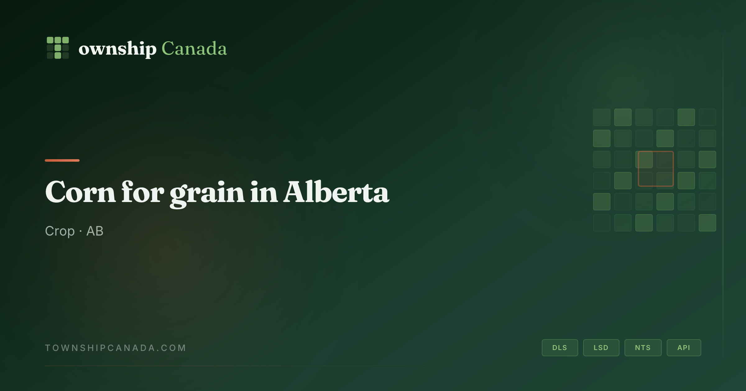 Corn for grain in Alberta — Crop · AB | Township Canada