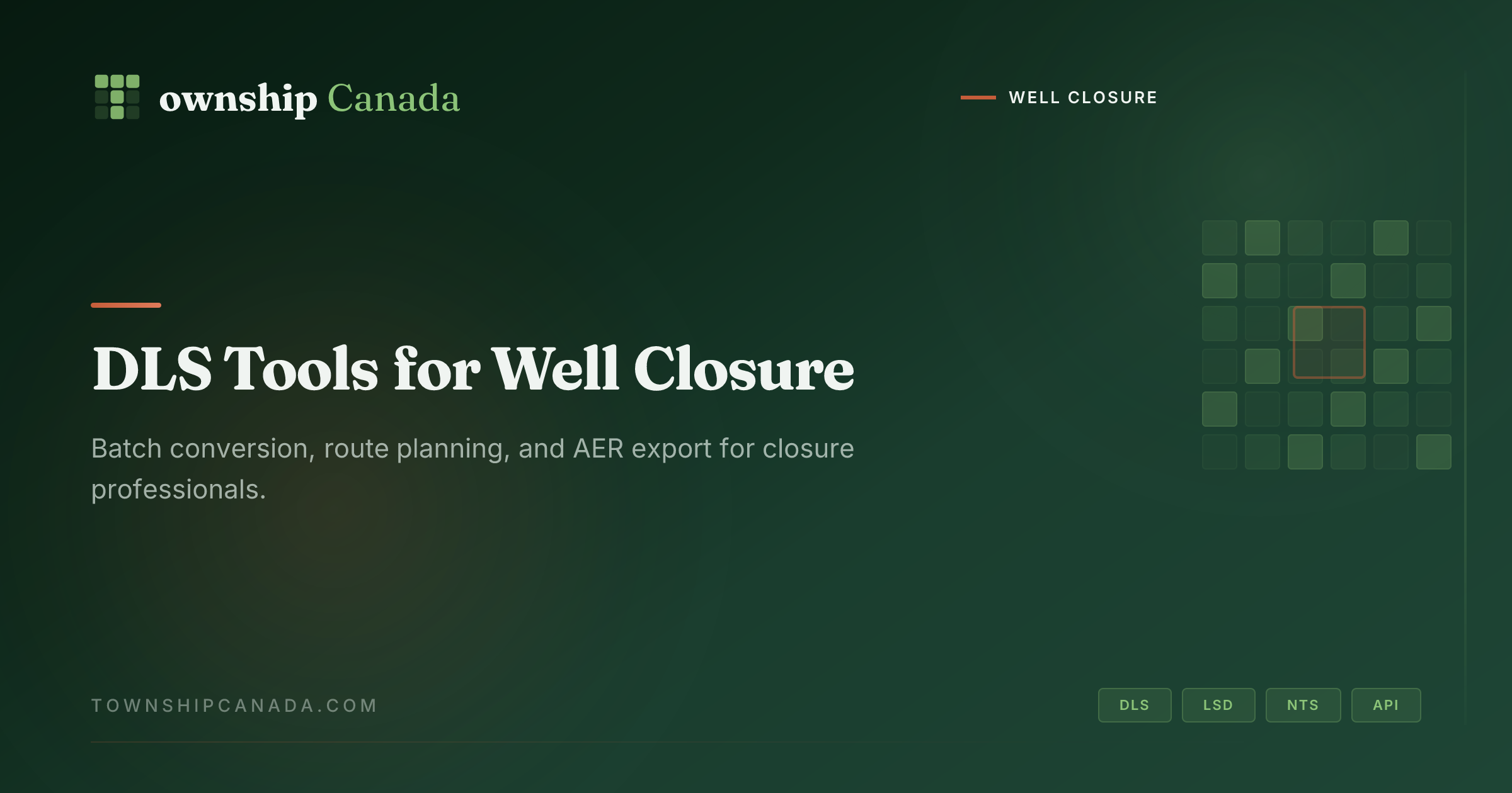 DLS Tools for Well Closure Companies - Township Canada | Township Canada