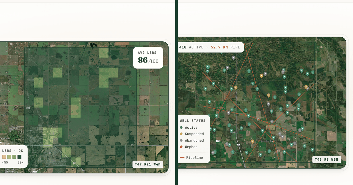 Agriculture and Energy bundles are live - see what's growing and what's underground for every quarter section