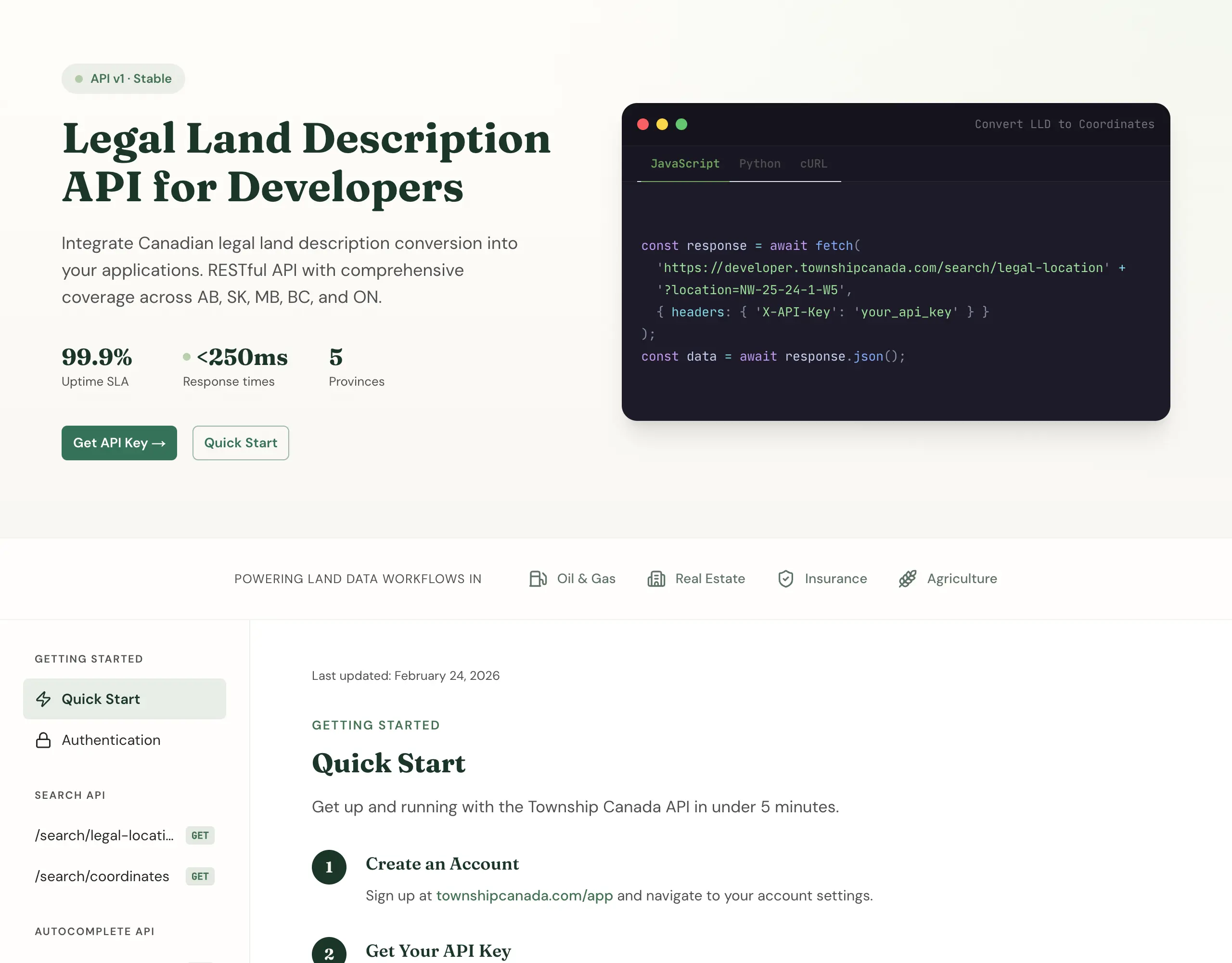API keys in the developer dashboard