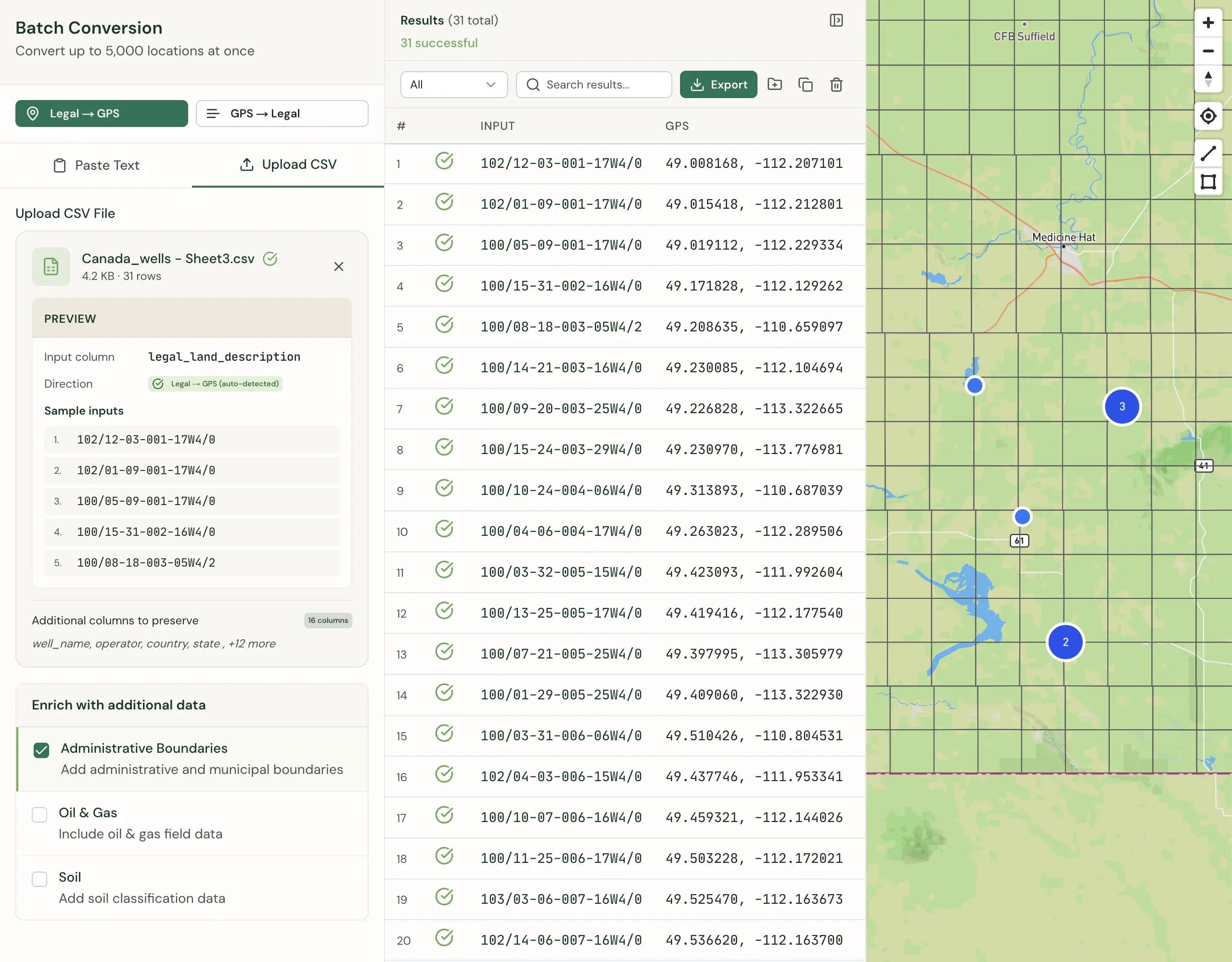 Batch conversion with CSV upload
