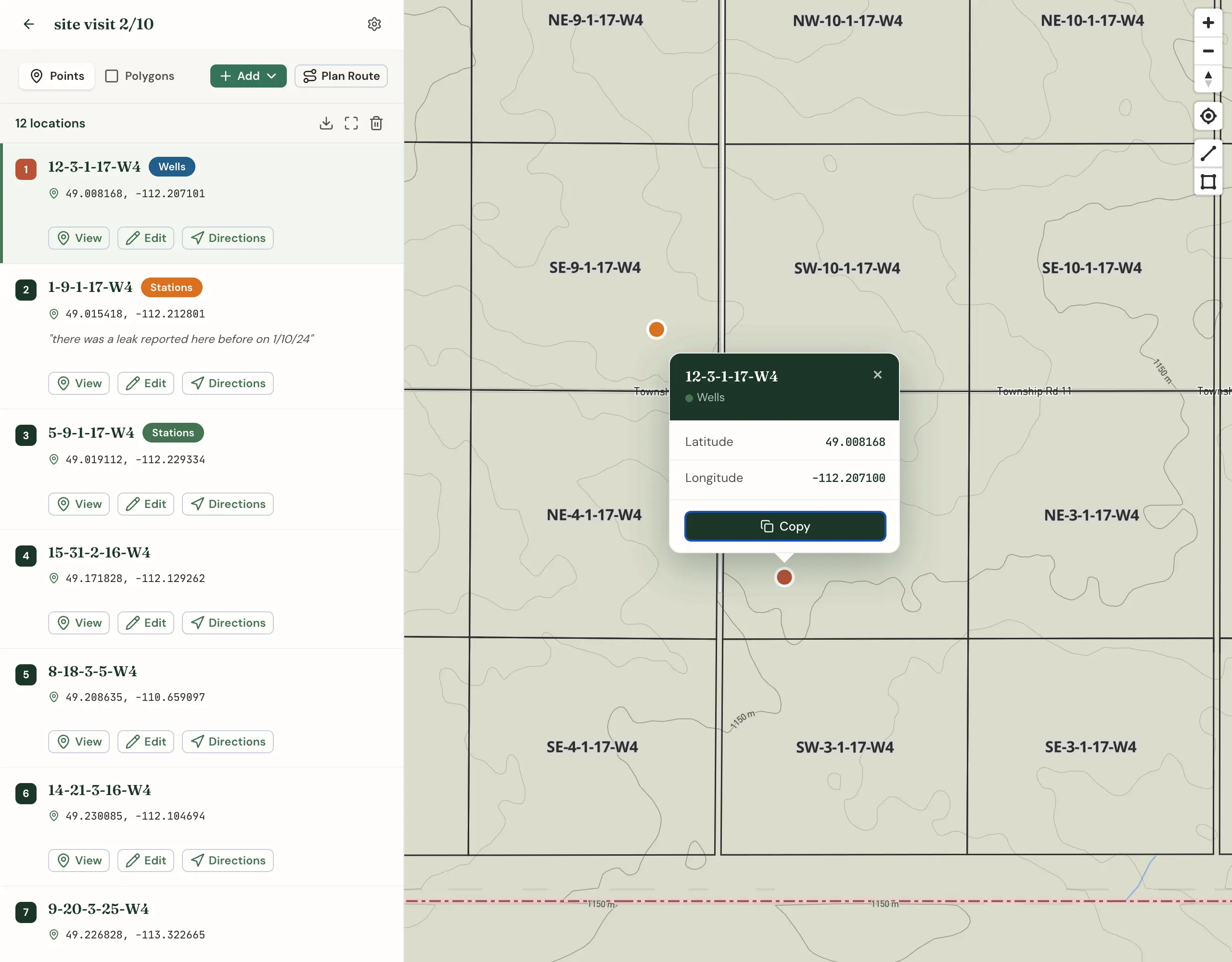 Projects and saved places