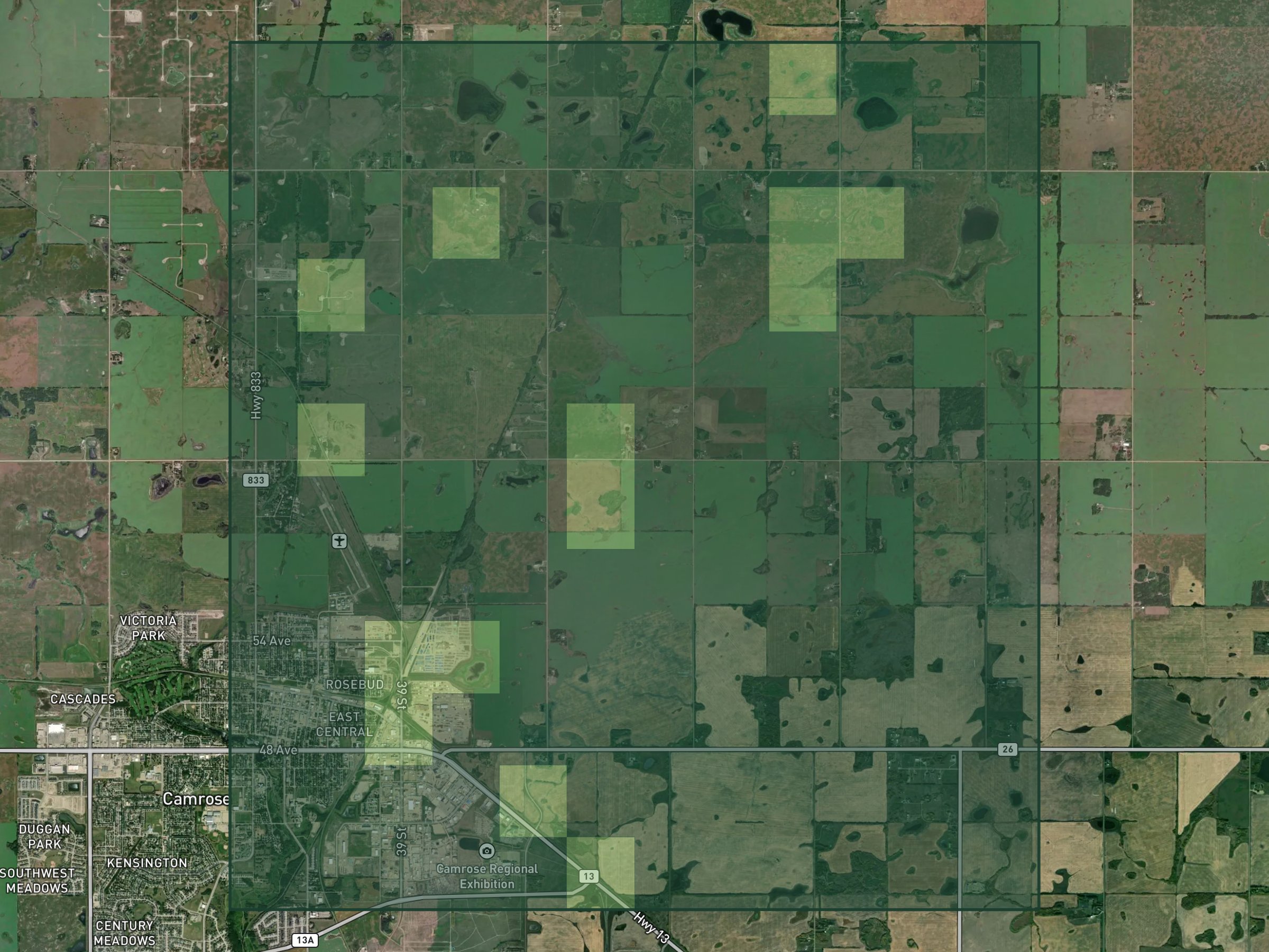 Section map of Township 47, Range 21, W4M